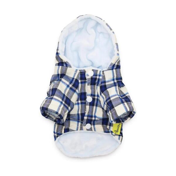 Fleece Sherpa Puppy Hoodies for Small Dogs Plaid Winter Coats Size X-Small