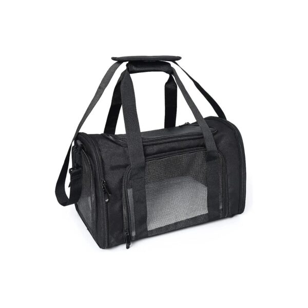 Fleece-Lined Pet Carrier with Breathable Mesh for Small to Medium Dogs and Cats