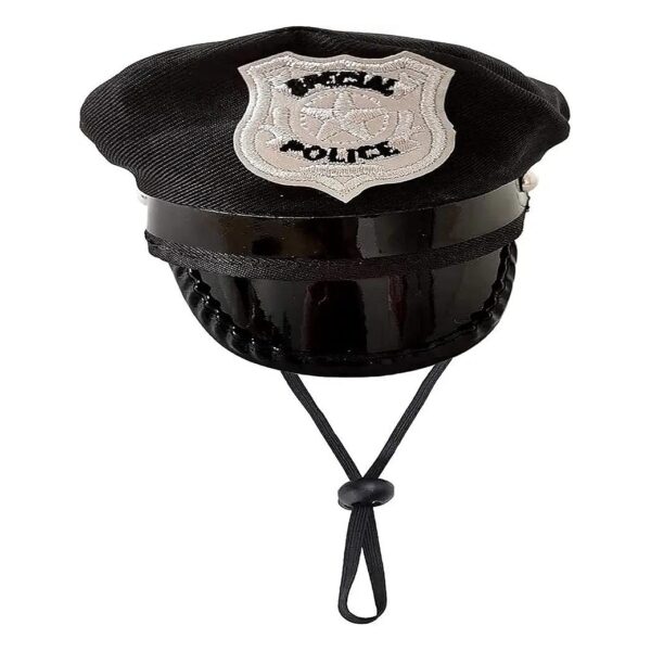 Flexible Pet Police Hat Costume for Cats Small Breed Dog Halloween Party