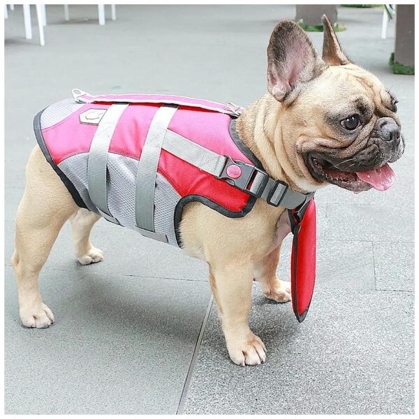 Floating Plate Life Jacket for Medium French Bulldog and Pug Dogs with Adjustable Straps