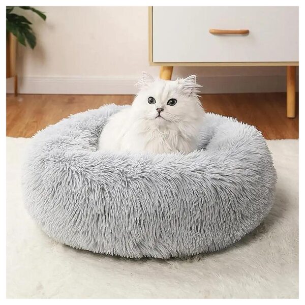 Fluffy Faux Fur Kitten and Puppy Bed with Adjustable Size for Small Breeds