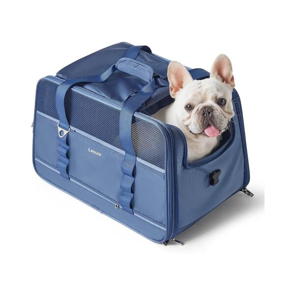 Foldable 2 in 1 Pet Carrier for Cats and Small Dogs up to 25 Lbs in Blue