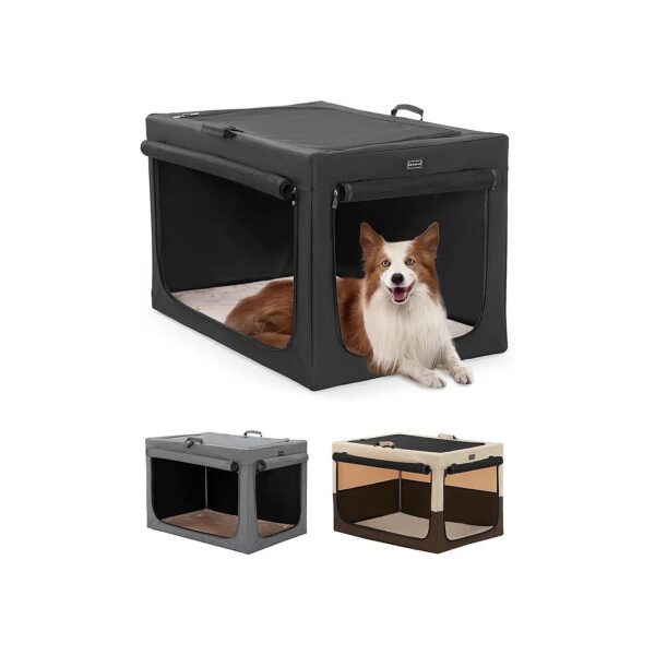 Foldable 36inch Dog Crate for Medium Dogs with Adjustable Cover Tightness