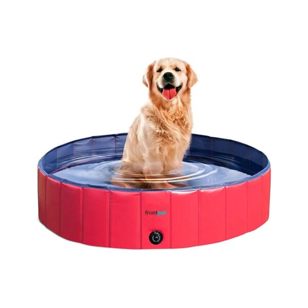 Foldable Dog Pool with Quick Drain and Portable Design Perfect for Small to Large Dogs