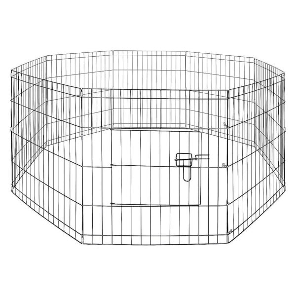 Foldable Metal Exercise Pet Play Pen with Door for Small Medium Dogs