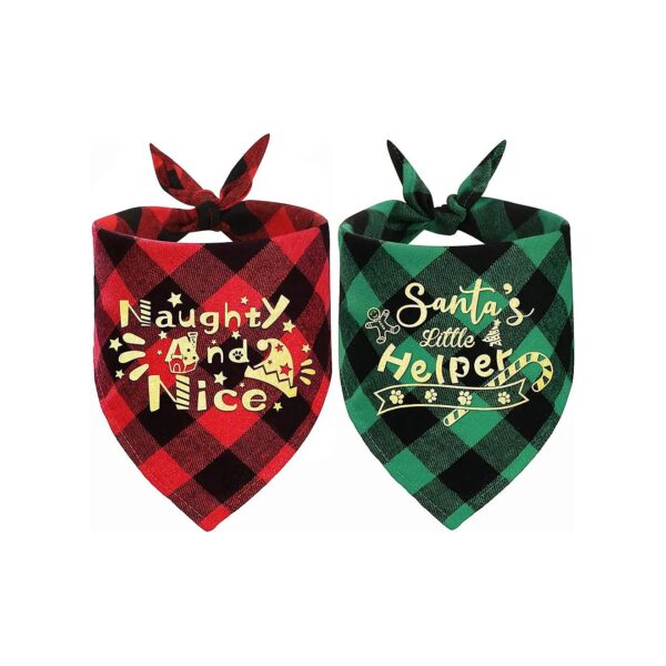 Foldable and Adjustable Christmas Dog Bandana for Small Medium Large Dogs and Cats