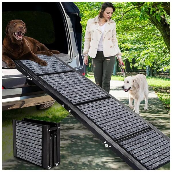 Folding Pet Car Ramp with Anti-Slip Surface for Large Dogs Up to 200lbs