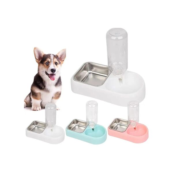 Food and Water Bowl Set for Small Animals with Detachable Stainless Steel Bowl