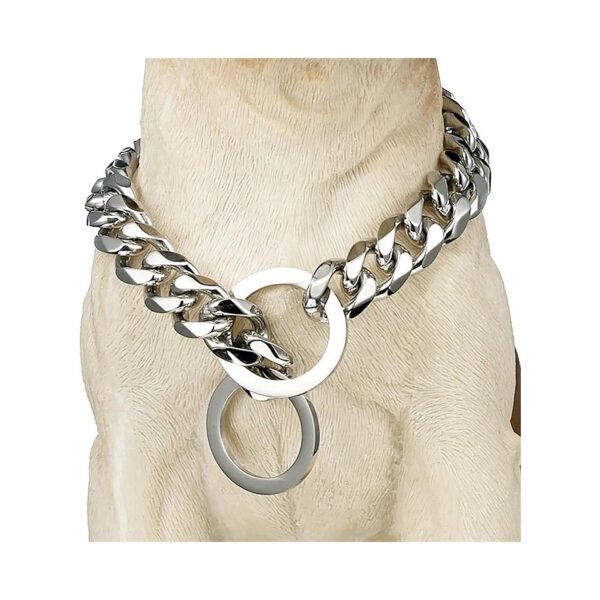 For Small Dogs - High Polished Stainless Steel Cuban Link Chain Collar