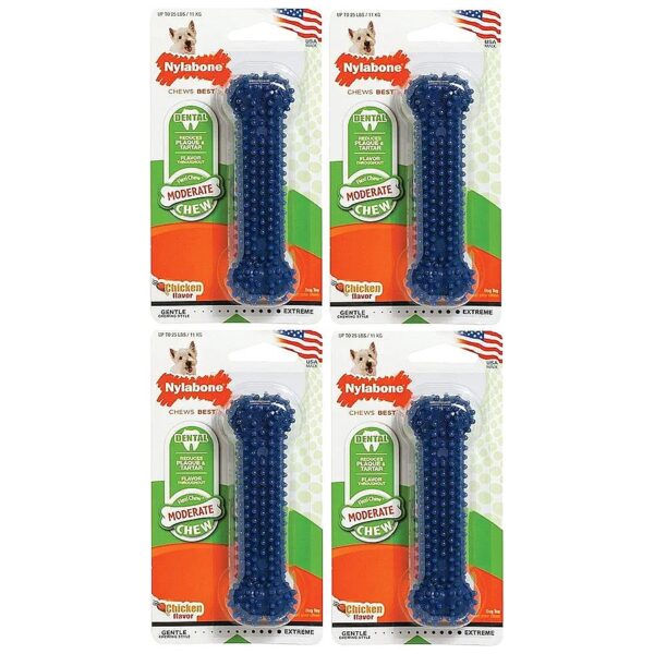 Four Pack of Dental Chew Toys for Small Dogs with Original Flavor