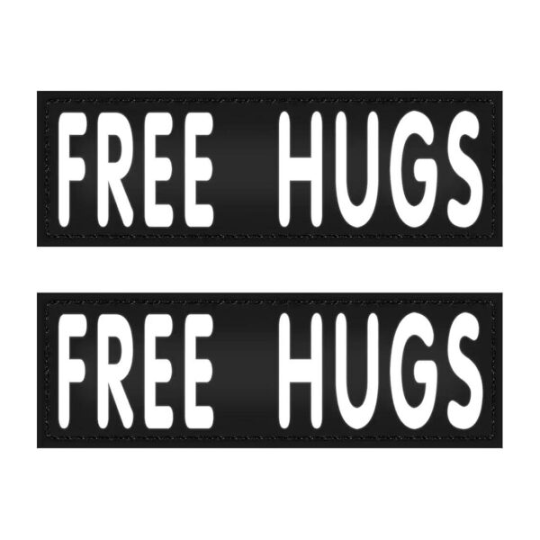 Free Hugs Reflective Vinyl Patches for Dog Vest Harness Emotional Support Canine Wear