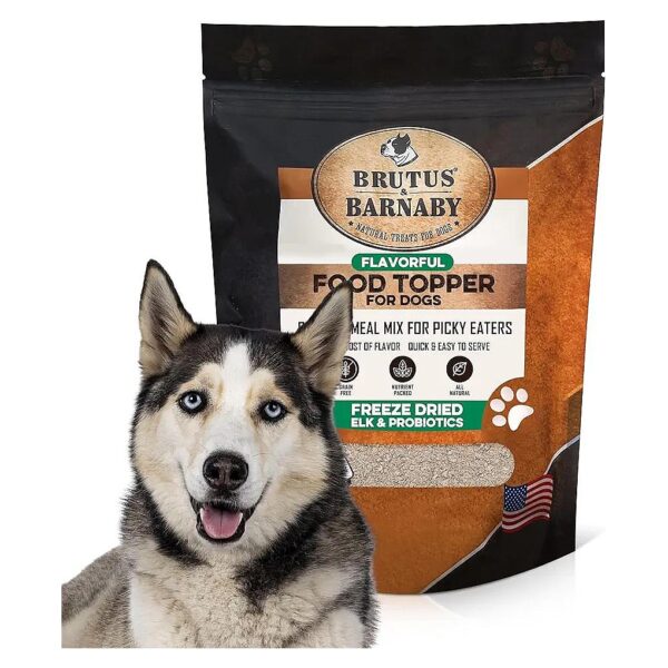 Freeze Dried Raw Elk Dog Food Toppers for Picky Eaters Support Gut Health with Probiotics