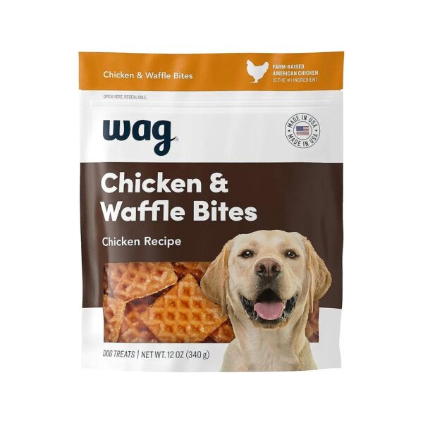 Fresh, All Natural, Chicken and Waffle Bites for Dogs, 12 ounces, Reusable Bag