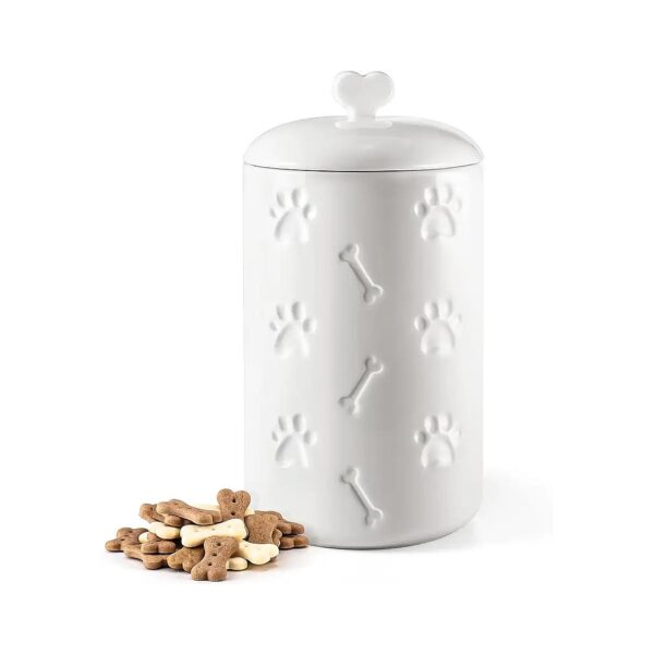 Fresh Dog Treat Storage Container with Airtight Ceramic Lid for Pet Treats