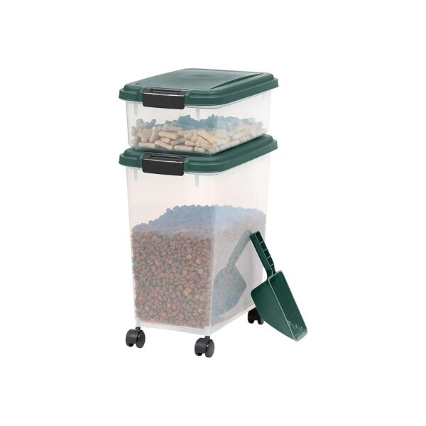 Fresh Food Storage Container Combo for Dogs with Airtight Seals and Wheels