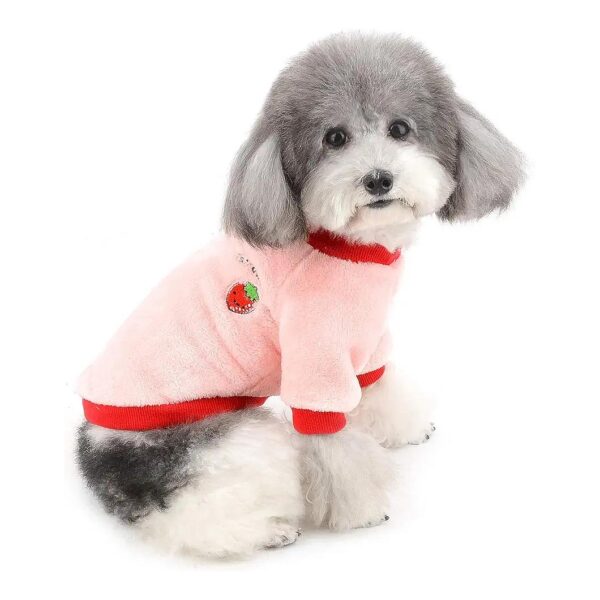 Fruit Pattern Soft Fleece Dog Sweater Coat for Small Breed Cats and Dogs Winter Wear