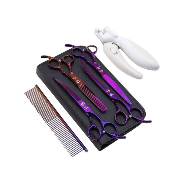 Full Body Grooming Kit with Dog Scissors, Pet Nail Clippers, and Comb for Dogs and Cats