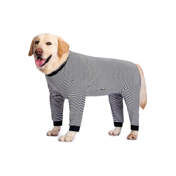 Full Coverage Dog Recovery Suit with Striped Design for Male and Female Dogs