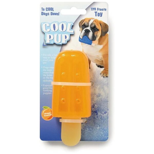 Fun Fruit Scented Mini Orange Popsicle Shape TPR Cooling Toy for Dogs