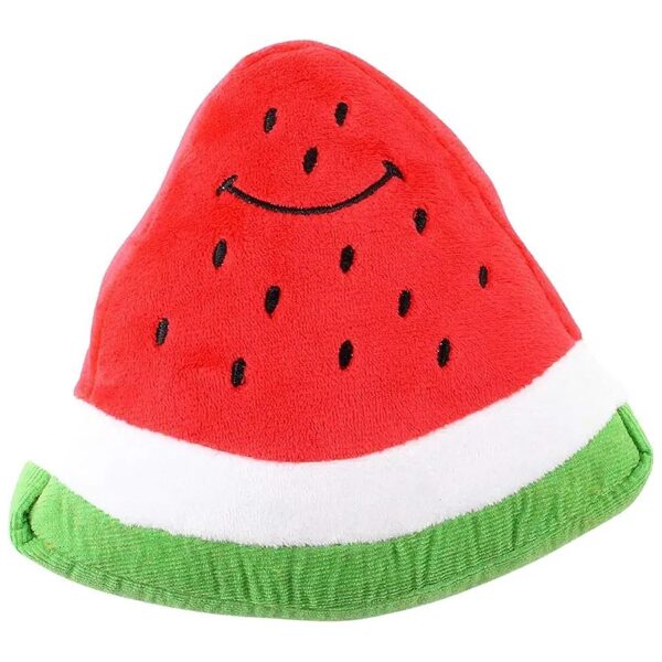 Fun Watermelon Plush Dog Toy with Hidden Squeaker for Playtime Delight