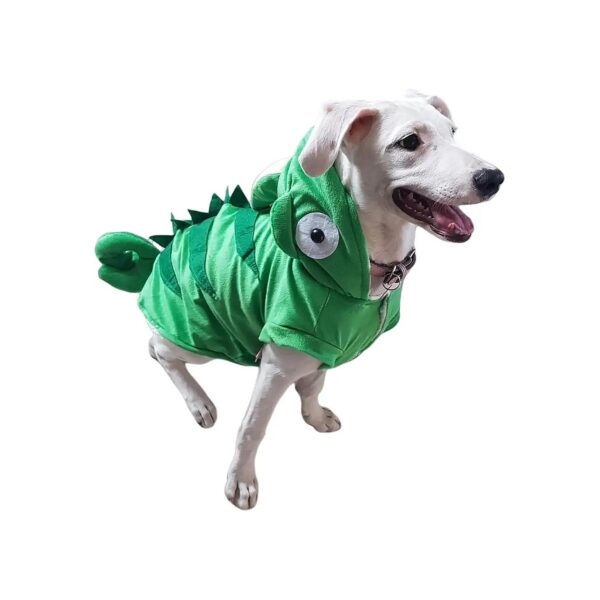 Funny Chameleon Dog Coat Hoodie for Small Dogs 12-15LBS Halloween Fleece