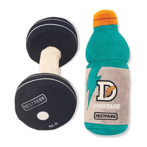 Funny Doggyade and Dumbbell Workout Toys for Small Medium Large Dogs 2 Pack