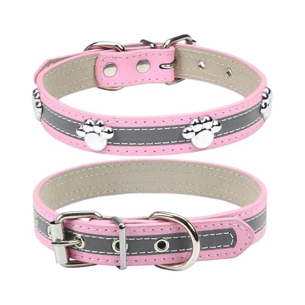 Funny Reflective Dog Collar with Fake Furry Spikes for Small Medium Large Dogs Cats Pink