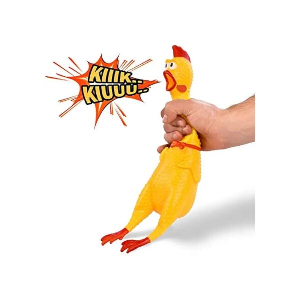 Funny Squeaky Chicken Dog Chew Toy for Kids and Pets, Safe Hypoallergenic Plastic Design