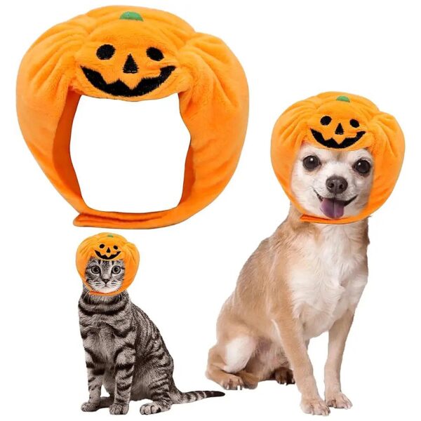 Funny and Festive Halloween Pumpkin Dog Hat for Small to Medium Dogs and Cats