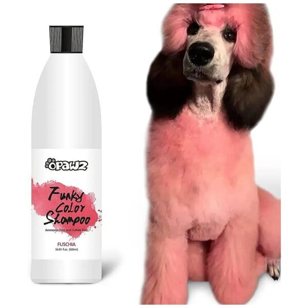 Fuschia Hair Coloring Shampoo, Semi-Permanent Animal Color Depositing Shampoo for Pets