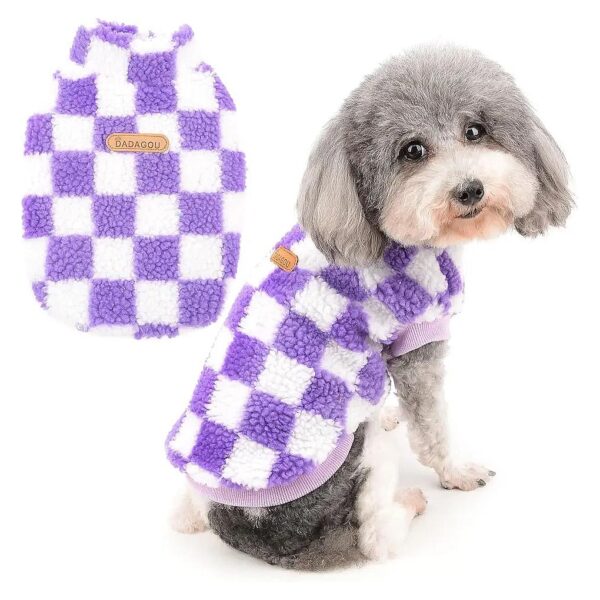 Fuzzy Fleece Coat for Small Breed Dogs and Cats, Cozy and Warm Winter Sweater Jacket Coat