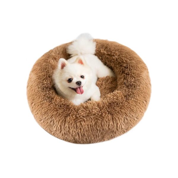 Fuzzy Pet Bed for Small to Large Dog Breeds and Cats with Anti-Anxiety Features