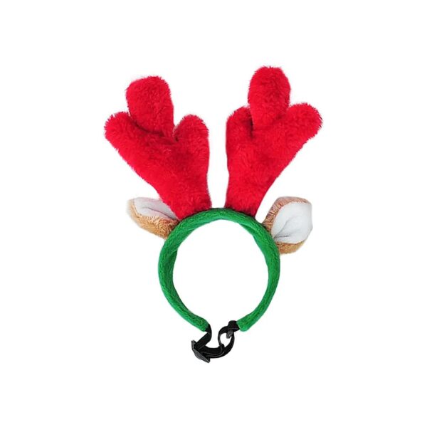 Fuzzy Red Antlers for Dogs - Soft Comfortable Headbands for Holiday Photography