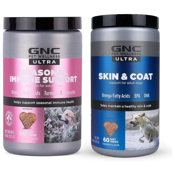 GNC Ultra Supplements Bundle for Immune Support and Healthy Skin Dog