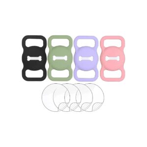 GPS Finder Dog Cat Collar Tag Holder with Silicone Case Cover 4-Pack