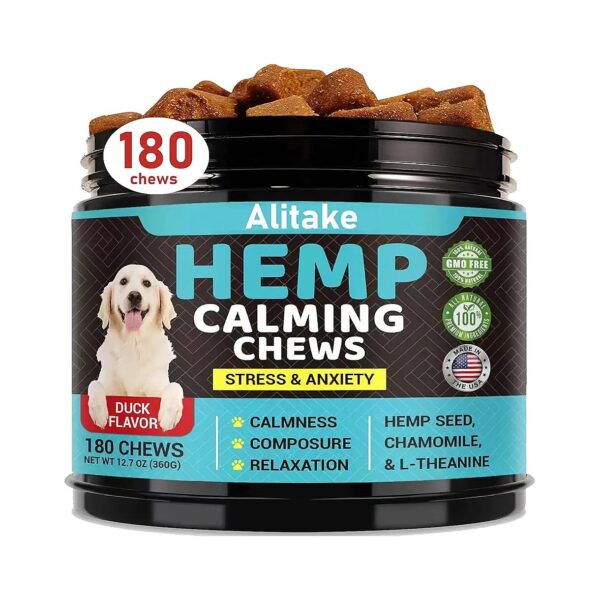 Gentle Calming Chews for Dogs with Car Anxiety, Fireworks, and Travel Stress Relief