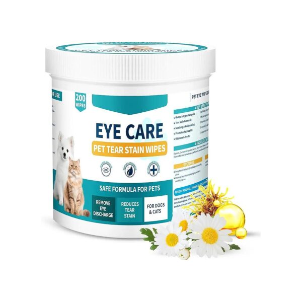 Gentle Eye Wipes for Dogs and Cats to Remove Eye Debris and Discharge