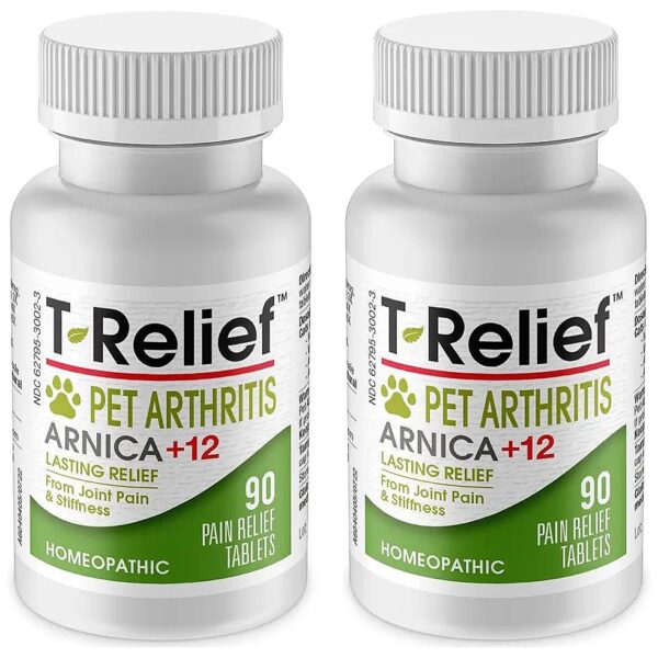 Gentle Homeopathic Pet Pain Relief Tablets for Dogs and Cats with 12 Natural Medicines