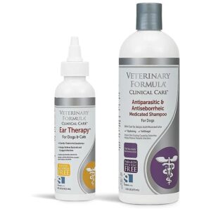 Gentle Medicated Shampoo and Ear Therapy for Sensitive Dog and Cat Skin and Ears