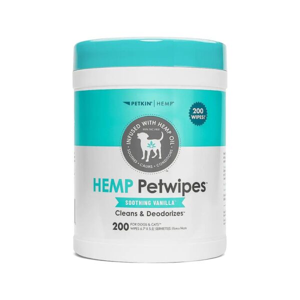 Gentle Non-Irritating Hemp Pet Wipes for Dogs and Cats Daily Use