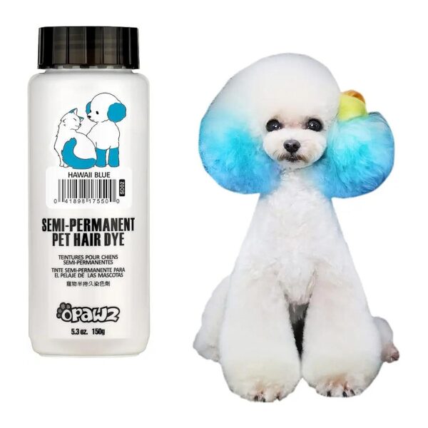 Gentle, Non-Toxic Pet Hair Dye for Dogs, Cats, and Horses with Hawaii Blue Hue