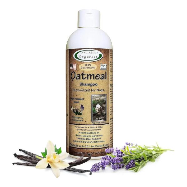 Gentle Oatmeal Shampoo Concentrate for Sensitive Skin Dogs with Dry Itchy Skin Relief