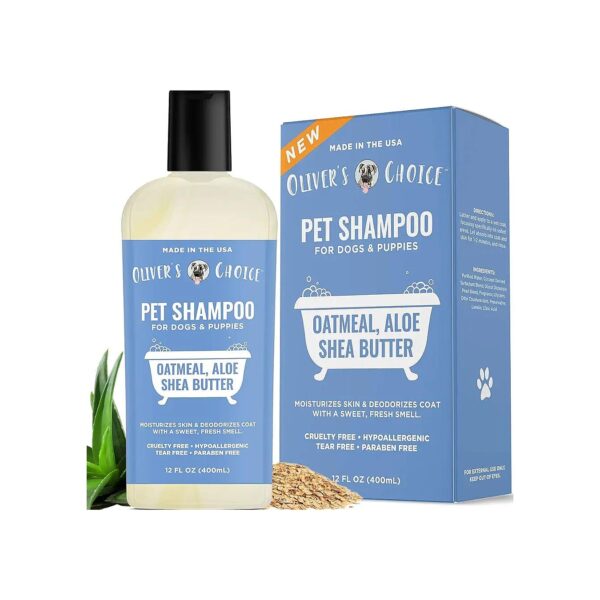 Gentle Oatmeal and Aloe Shampoo for Dogs and Puppies with Smelly Coats