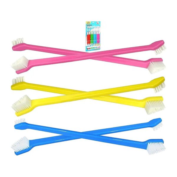 Gentle Oral Care for Dogs and Cats - Soft Bristle Pet Toothbrush with Non Slip Dual Head