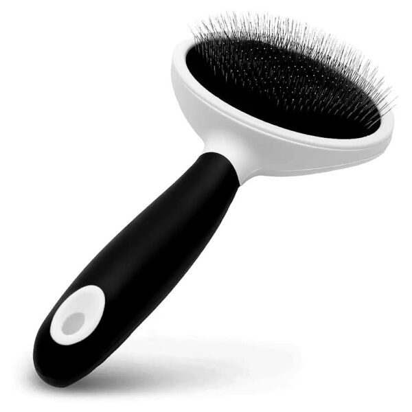 Gentle Pet Brush for Removing Shedding and Matted Hair with Angled Fine Steel Wires