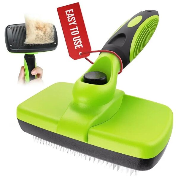 Gentle Pet Brush with One Click Cleaning for Small, Medium and Large Dogs