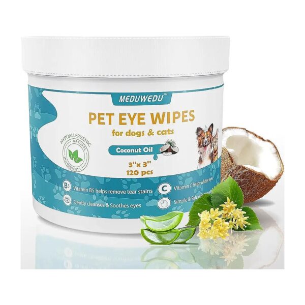 Gentle Pet Eye Cleaning Wipes for Dogs and Cats with Coconut Scent