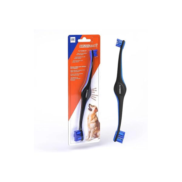 Gentle Pet Toothbrush with Dual-Ended Brush Heads and Soft Bristles for Dental Care