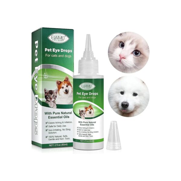 Gentle and Safe Pet Eye Drops for Dogs and Cats, Relieves Eye Itching and Irritation