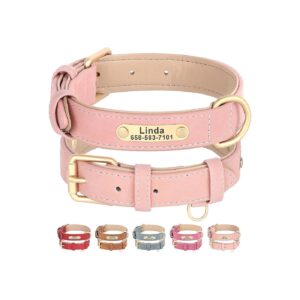 Genuine Leather Dog Leash Set with Adjustable Collar for Small, Middle, and Large Breeds